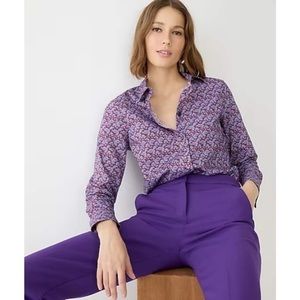 NWT JCrew Liberty print Perfect slim fit button down